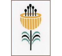 Vervaco Abstract Flower Counted Cross Stitch Kit, Multi-Colour, 5.6 x 10-Inch