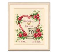 Vervaco Anniversary Counted Cross Stitch Kit, Multi-Colour