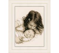 Vervaco Baby and Sister Counted Cross Stitch Kit, Multi-Colour
