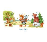 Vervaco Birth Record Animal Fun Counted Cross Stitch Kit, Multi-Colour