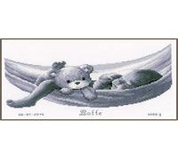 Vervaco Counted Cross Stitch Kit – Birth Record: Baby in Hammock – Multi-Colour