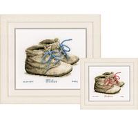 Vervaco Birth Record: Baby Shoes, Polyester Cotton, Assorted, 40 x 2 x 20 cm