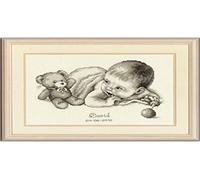 Vervaco Birth Record Baby with Teddy Counted Cross Stitch Kit, Multi-Colour