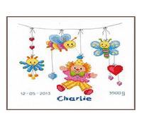 Vervaco Birth Record Clown Delight Counted X Stitch Kit, Multi-Colour