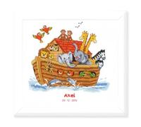 Vervaco Birth Record Noah's Ark Counted Cross Stitch Kit, Multi-Colour