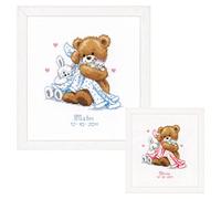Vervaco Birth Record Teddy and Blanket Counted Cross Stitch Kit, Multi-Colour