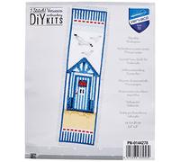 Vervaco Bookmark Beach Hut Counted Cross Stitch Kit, Multi-Colour