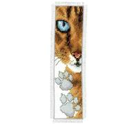 Vervaco Bookmark Cat Footprint Counted Cross Stitch Kit, Multi-Colour