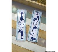 Vervaco Counted Cross Stitch Kit – Cheerful Cats Bookmark – Set of 2, Multi-Colour
