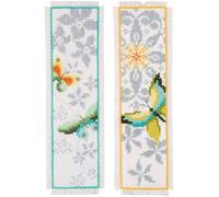 Vervaco Bookmarks: Butterfly (Set of 2), Polyester Cotton, Multi-Colour, 40 x 2 x 20 cm