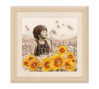 Vervaco Boy and Sunflower Counted Stitch Kit