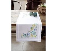 Vervaco "Butterflies in Green Runner Embroidery, 100 Percent Cotton, Multi-Colour