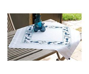 Vervaco "Cheerful Cats Tablecloth Embroidery, 100 Percent Cotton, Multi-Colour