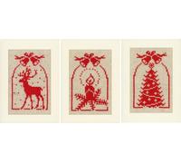 Vervaco Card Cross Stitch Set Christmas Symbols Multi-Colour