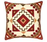 Vervaco Chunky Geometric Design Cross Stitch Cushion, Multi-Colour