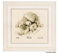 Vervaco Counted Cross Stitch Birth Record: Baby & Teddy, Acrylic, NA, 22 x 20cm