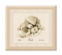 Vervaco Counted Cross Stitch Birth Record: Baby & Teddy, Acrylic, NA, 22 x 20cm