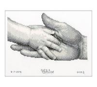 Vervaco Counted Cross Stitch: Birth Record: Hands, COTTON, NA, 24 x 19cm