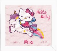 Vervaco Counted Cross Stitch: Birth Record: Kitty and Unicorn