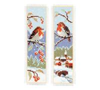 Vervaco Counted Cross Stitch: Bookmark: Robins: Set of 2, COTTON, NA, 6 x 20cm