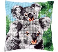 Vervaco Counted Cross Stitch Cushion Kit 16"X16"-Koala With Baby -V0158399