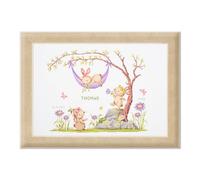 VERVACO Counted Cross Stitch Embroidery Kits Baby Birth Bunny in The Garden Wall Decoration Handmade Set for Adults Creative Craft Approx. 45 x 37 cm Birth Gift Home Decoration