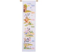 VERVACO Counted Cross Stitch Embroidery Kits Height Chart Children Animal Wall Decoration Handmade Set for Adults Creative Craft 18 x 70 cm Cross Stitch Pictures Set Home Decoration