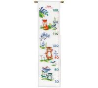VERVACO Counted Cross Stitch Embroidery Kits Height Chart Children Animals Wall Decoration Handmade Set for Adults Creative Craft Approx. 18 x 70 cm Cross Stitch Pictures Set Home Decoration