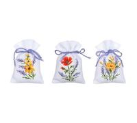 Vervaco Counted Cross Stitch Gift Bags Kit - Flowers & Lavender Set of 3