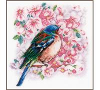 Vervaco Counted Cross Stitch Kit 10"X10"-Bird Between Blossoms (14 Count)