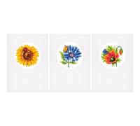 Vervaco Counted Cross Stitch Kit 4.2" x 6" 3 per Pack Summer Flowers (18 Count)