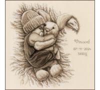 Vervaco Counted Cross Stitch Kit Baby with Cuddly Bunny