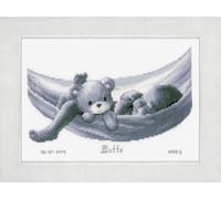 Vervaco Counted Cross Stitch Kit: Birth Record: Baby in Hammock