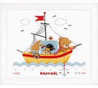 Vervaco Counted Cross Stitch Kit Birth Record Boat Sailing