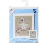 Vervaco Counted Cross Stitch Kit: Birth Record: Goose with Bow, Multi-Colour