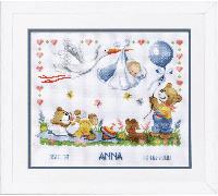 Vervaco Counted Cross Stitch Kit: Birth Record: New Arrival