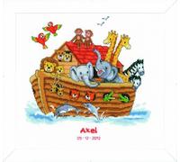 Vervaco Counted Cross Stitch Kit Birth Record Noahs Ark