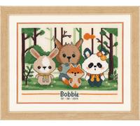 Vervaco Counted Cross Stitch Kit: Birth Record: Panda and Friends