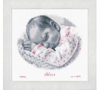 Vervaco Counted Cross Stitch Kit: Birth Record: Sleeping Baby
