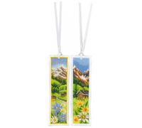 Vervaco Counted Cross Stitch Kit Bookmark Alpine Meadow Set of 2