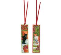 Vervaco Counted Cross Stitch Kit: Bookmark: Cats: Set of 2