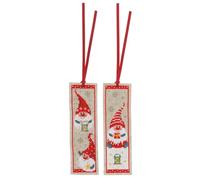 Vervaco Counted Cross Stitch Kit: Bookmark: Christmas Gnomes: Set of 2