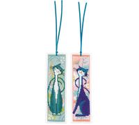 Vervaco Counted Cross Stitch Kit: Bookmark: Flower Cats: Set of 2