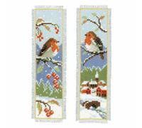 Vervaco Counted Cross Stitch: Bookmark: Robins: Set of 2, COTTON, NA, 6 x 20cm