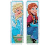Vervaco Counted Cross Stitch Kit: Bookmarks: Frozen-Sisters Forever (Set of 2), Cotton, Assorted, 20 x 1 x 25 cm