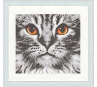 VERVACO Counted Cross Stitch Kit Cat Closeup Decorative for Walls 23 x 21 cm DIY Creative Adults Embroidery Home Decor Wall Art Kit for Hobby Cross Stitch