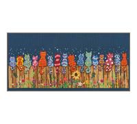 Vervaco counted cross stitch kit "Cats on fence", 31x11cm, DIY