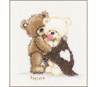 Vervaco Counted Cross Stitch Kit Complete Picture Set Popcorn Friends Embroidery Craft Home Decoration Gift DIY Approx. 10 x 11 cm Counted Cross Stitch Embroidery