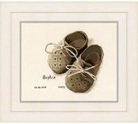 Vervaco Counted Cross Stitch Kit First Shoes, Cotton, Multi-Colour, 19 x 18 x 0.3 cm