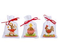 Vervaco Counted Cross Stitch Kit: Gift Bags: Easter Animals: Set of 3